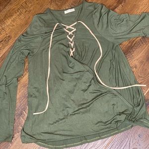 Size L Sage Long Sleeve Top